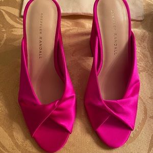 Laurel Satin Block-Heeled Slide Sandal